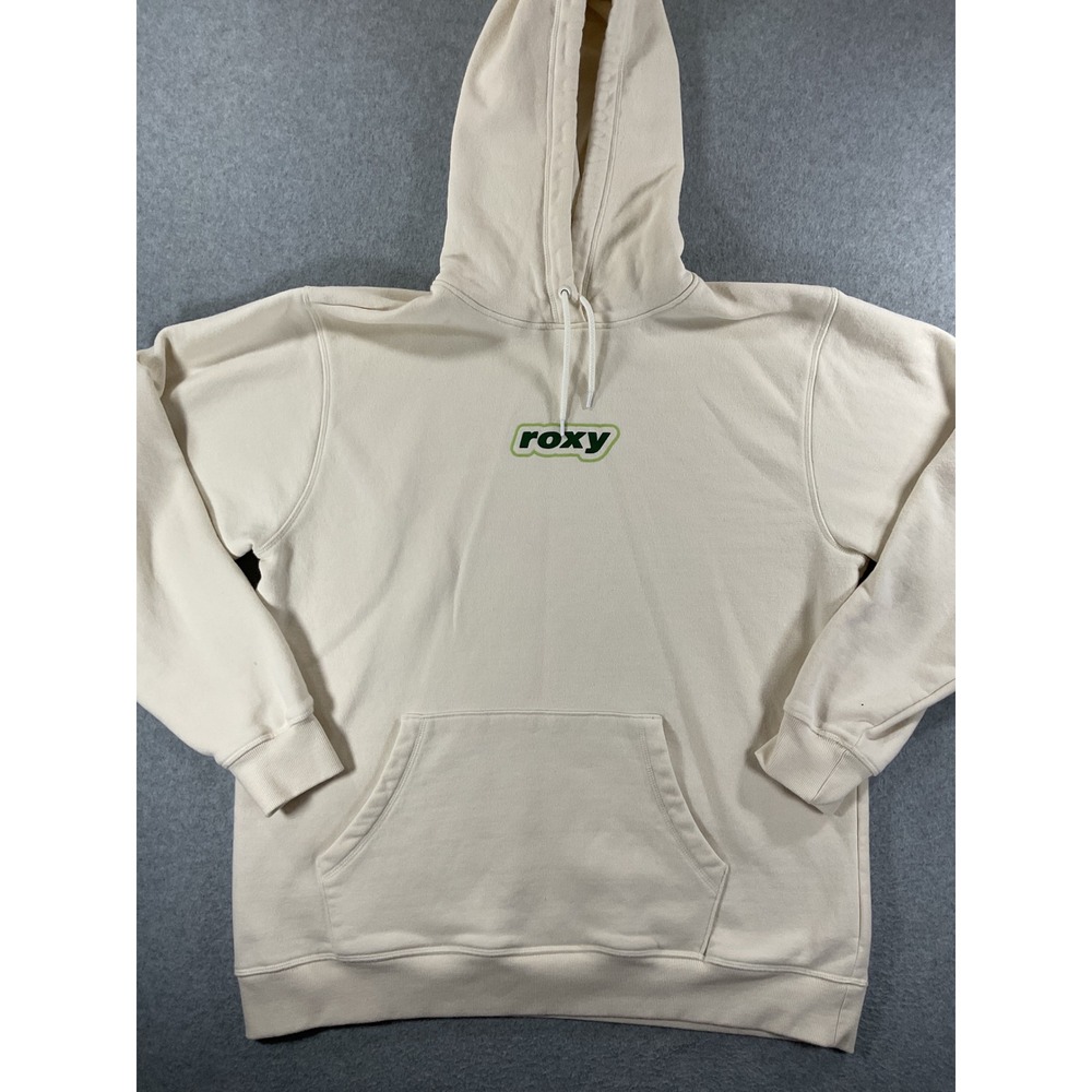 Roxy Kelia Moniz Flame Heart Graphic Hoodie Cream Green Womens Size M/L j62